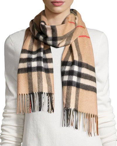 Giant-Check Cashmere Scarf