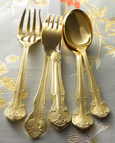 What are some retailers that sell gold-plated flatware?