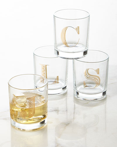 Monogrammed Double Old-Fashioned Glasses