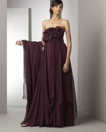 Marchesa Couture Silk Chiffon Gown