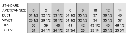 Shelli Segal Laundry Size Chart