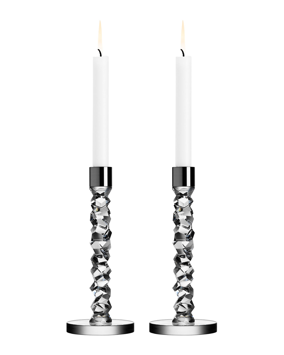 Shop Orrefors Two Carat Candlesticks In Clear