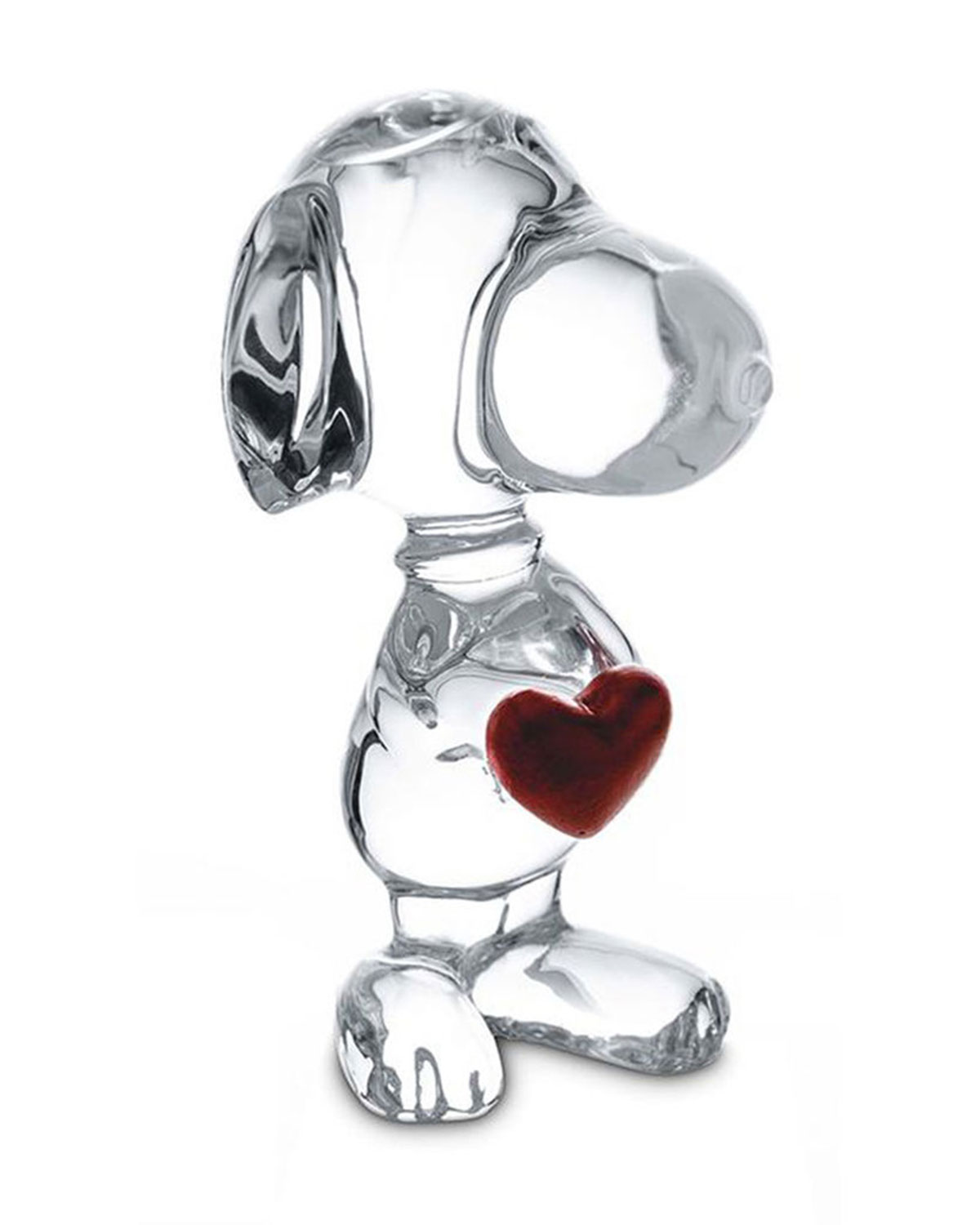 Shop Baccarat Snoopy With Heart Figurine In Clear/red