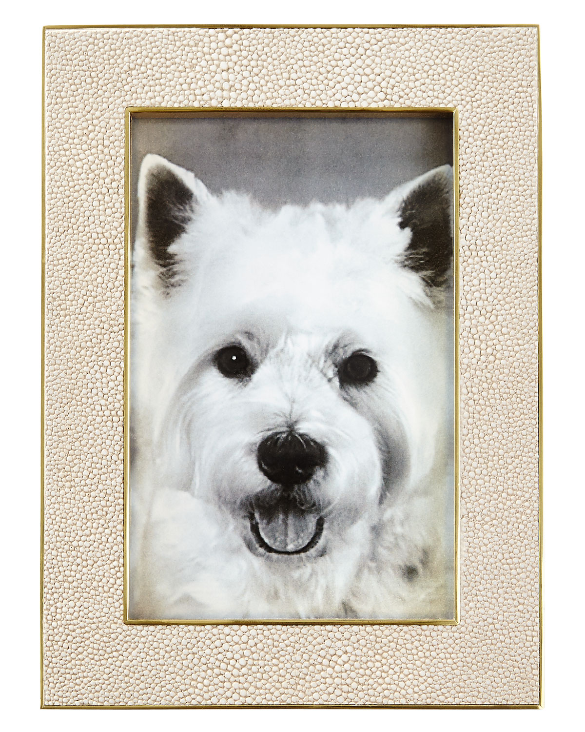 AERIN CLASSIC FAUX-SHAGREEN 4" X 6" PICTURE FRAME, WHEAT,PROD203260089