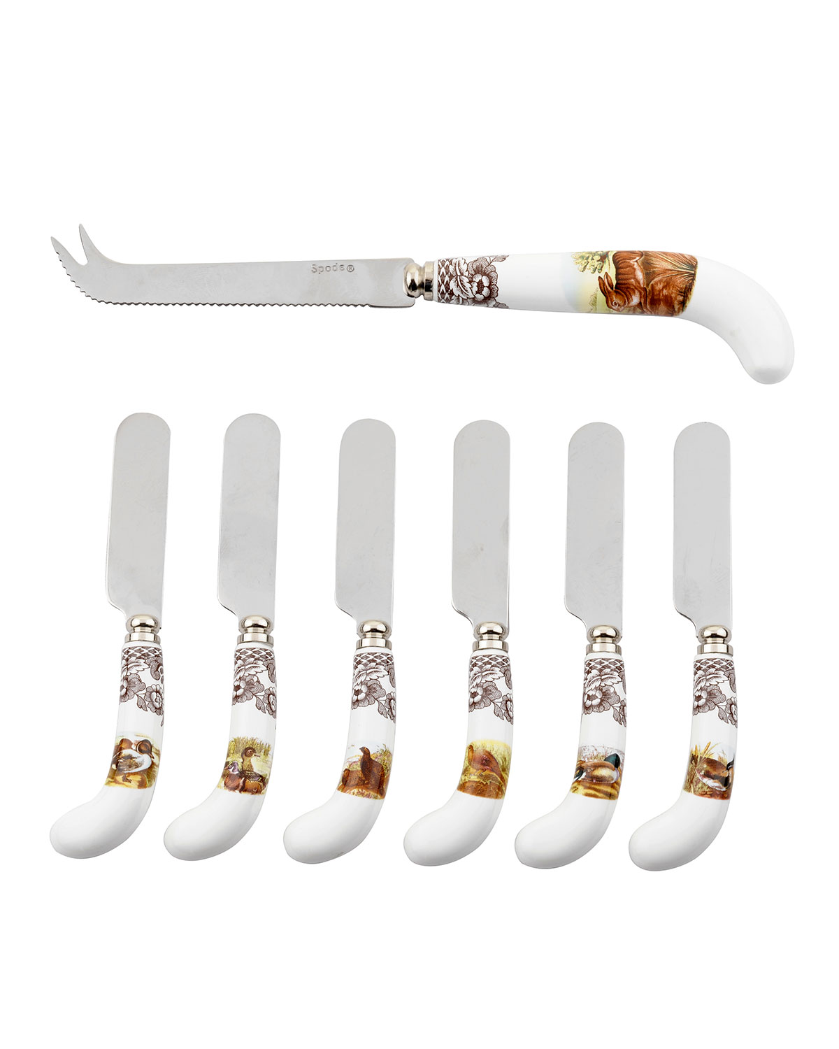 Shop Spode Woodland Cheese Knife & 6 Spreaders