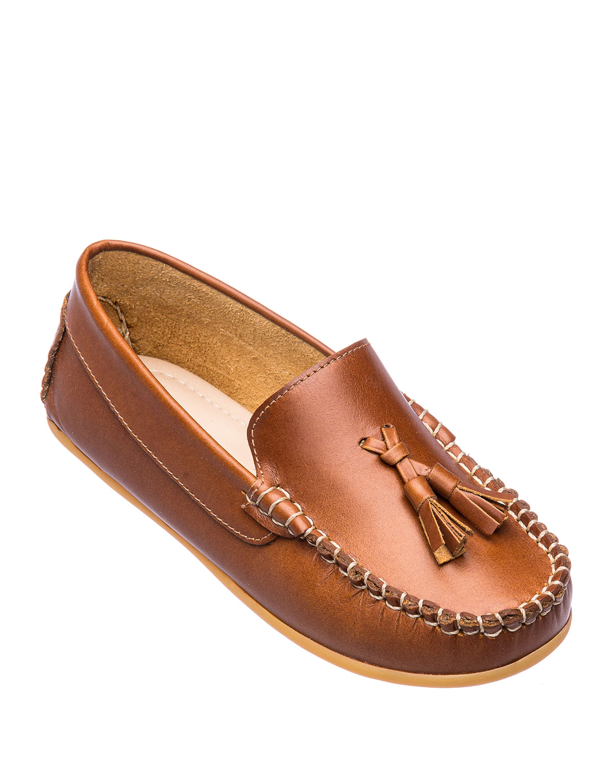 Shop Elephantito Boy's Monaco Leather Loafers, Baby In Natural