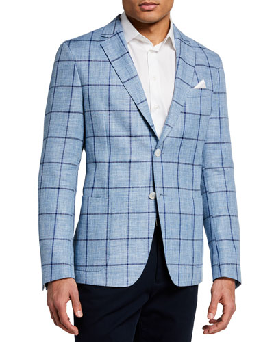 blue windowpane blazer