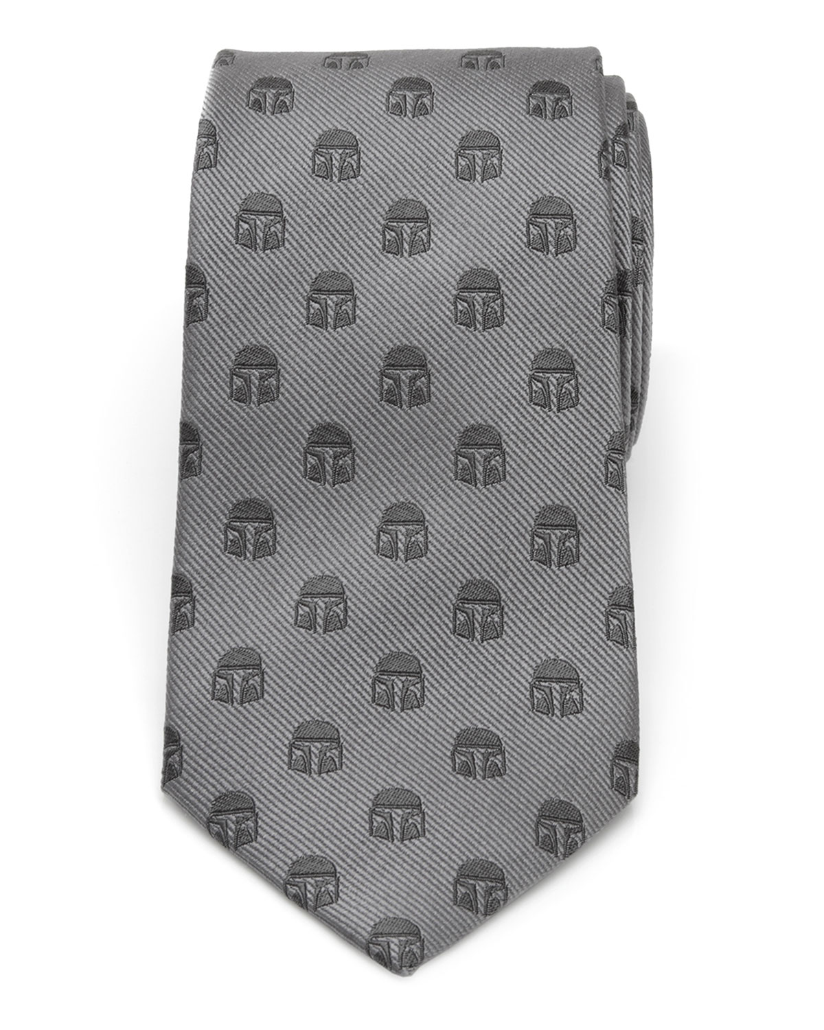 Cufflinks, Inc Men's The Mandalorian Helmet Silk Tie In Gray