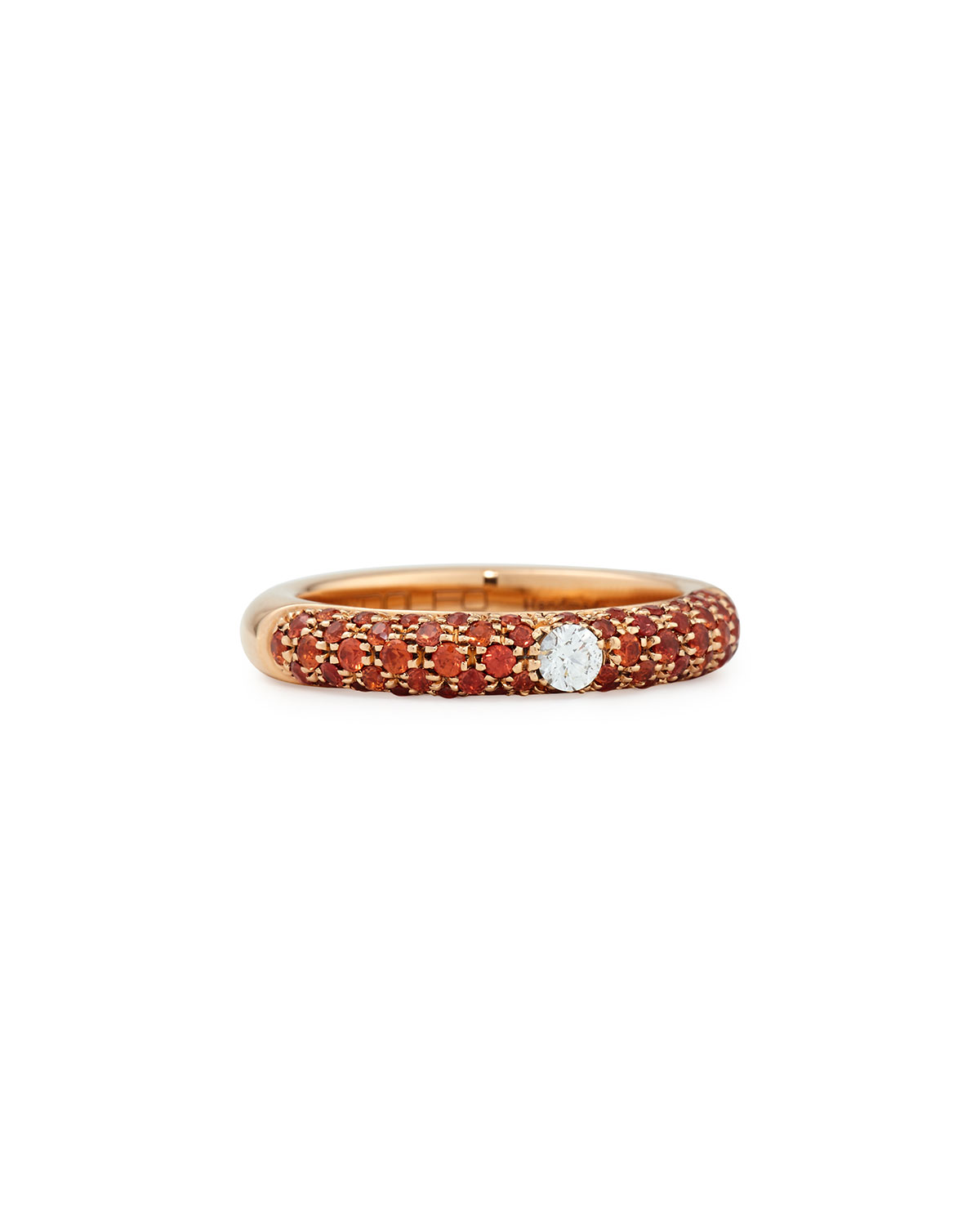 Adolfo Courrier Pop Collection Orange And Diamond Band Ring