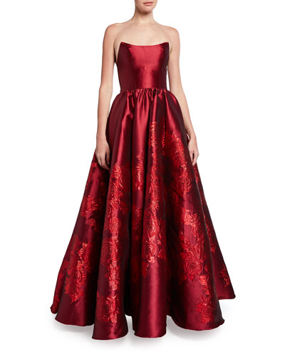 red dinner gown