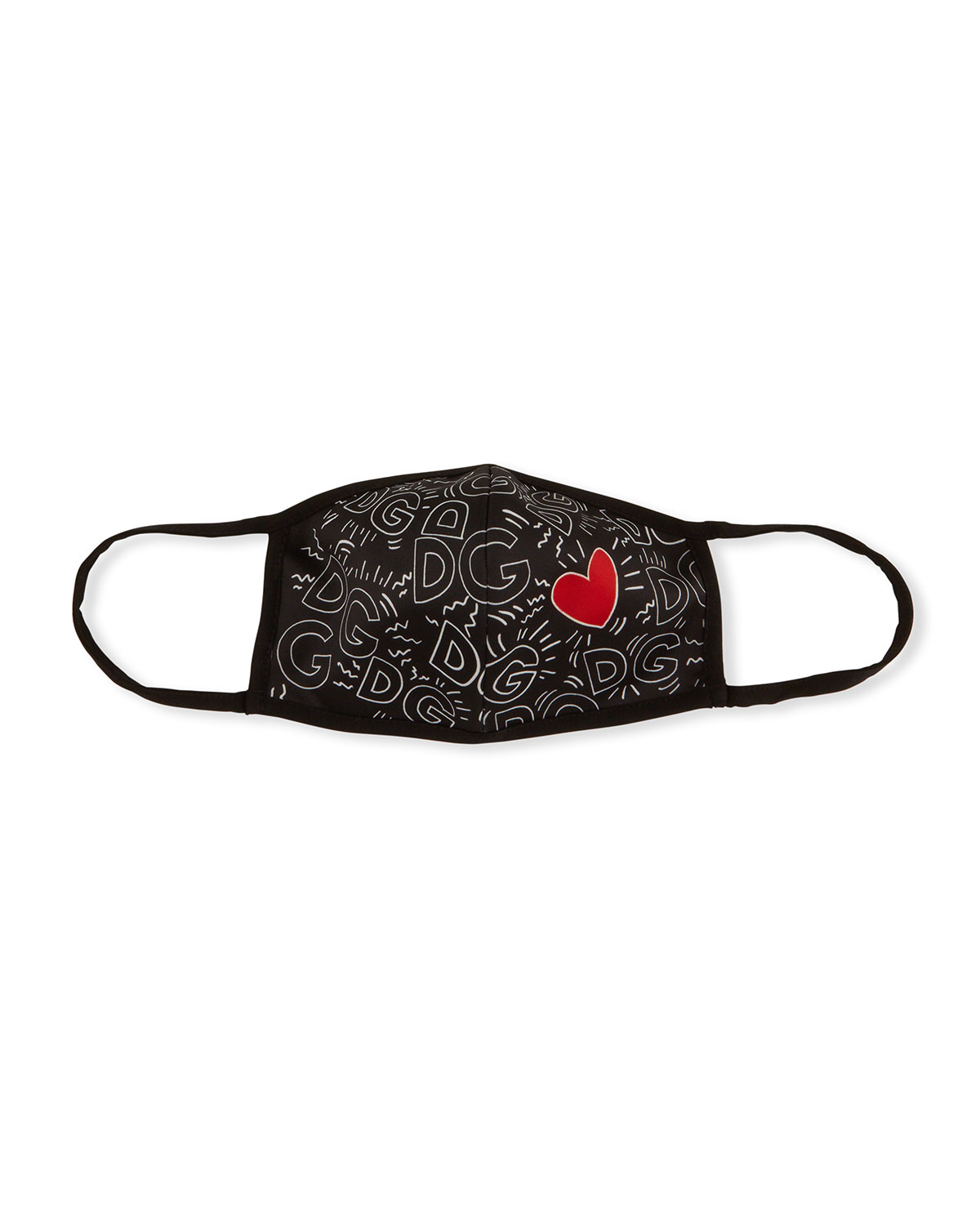 DOLCE & GABBANA REUSABLE DG LOGO & HEART PRINT CLOTH MASK FACE COVERING,PROD235780171