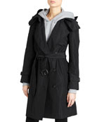 Burberry Baughton Quilted Belted Parka Jacket, Black | Neiman Marcus