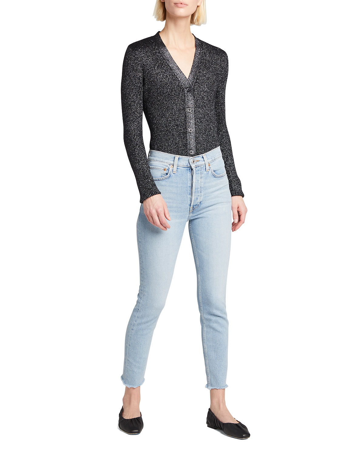 Re/done HIGH-RISE SKINNY ANKLE CROPPED JEANS