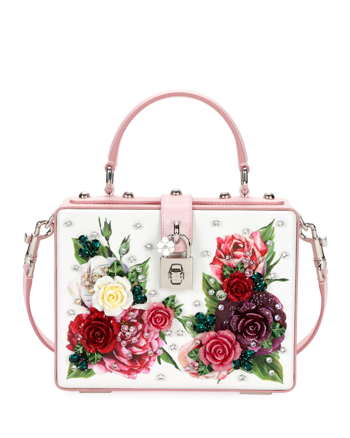 Dolce Box Floral-Print Top Handle Bag