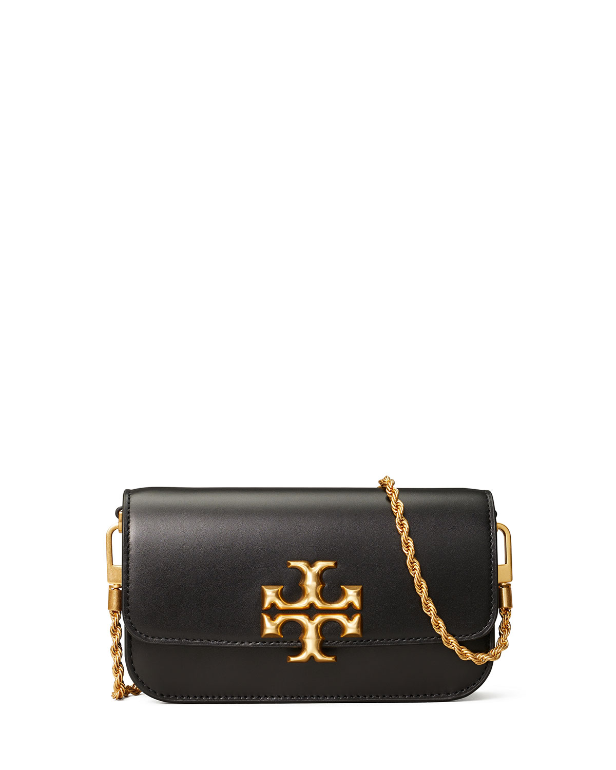 Tory Burch Eleanor Leather Phone Crossbody Bag In Black Modesens