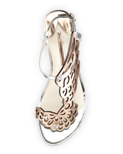 Silver Metallic Leather Sandals | Neiman Marcus